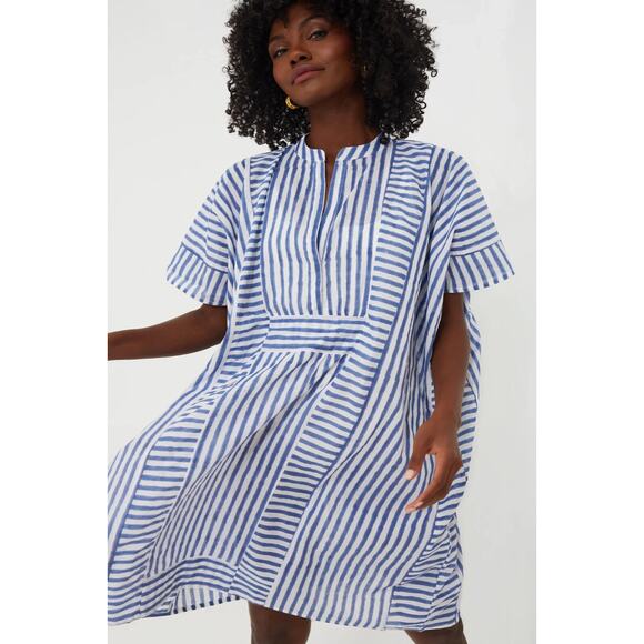 Emerson Fry Other - INDIA COLLECTION BY EMERSON FRY Blue Stripe Emerson Short Caftan $178